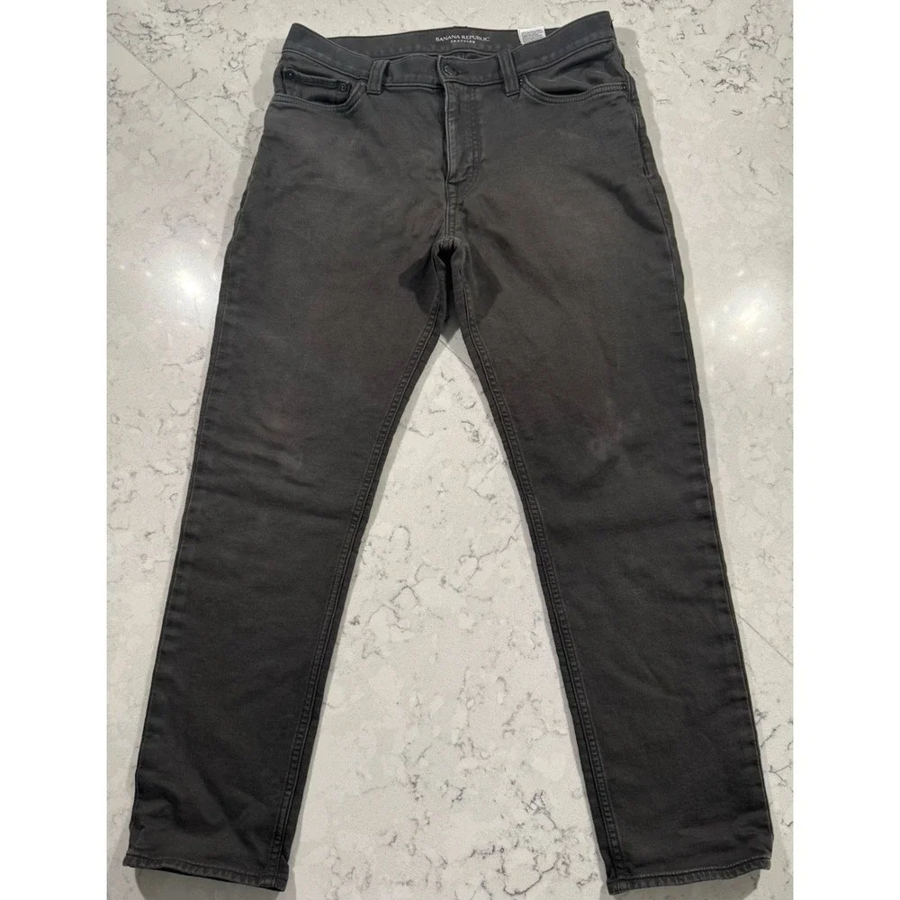 Banana Republic Travel Jean Mens 31x30 Dark Gray Slim Fit Casual Stretch Pants
